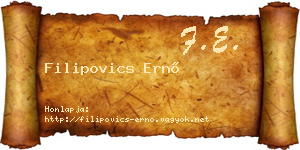 Filipovics Ernő névjegykártya
